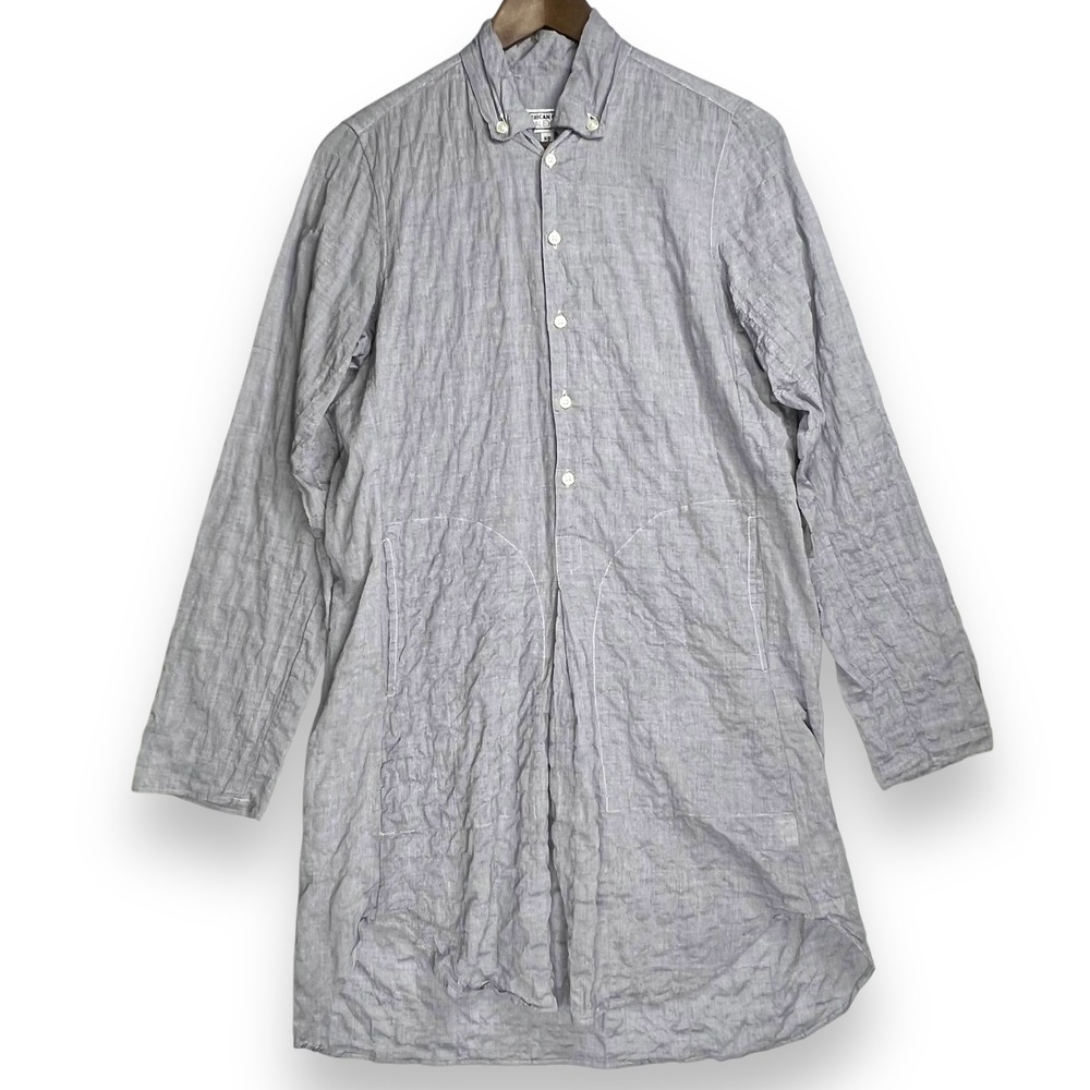 American Colors Alex Lehr Crinkle 100% Cotton Shirt Dress Lightweight Pockets XS